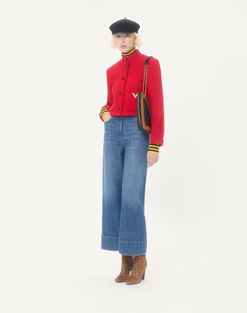Valentino - Drill Double Caban - Red - Woman - Jackets And Blazers