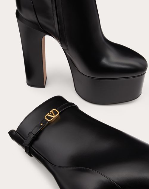 Rijk merknaam Oriëntatiepunt Valentino Garavani Tan-go Platform Ankle Boot In Calfskin 155mm for Woman  in Black | Valentino US