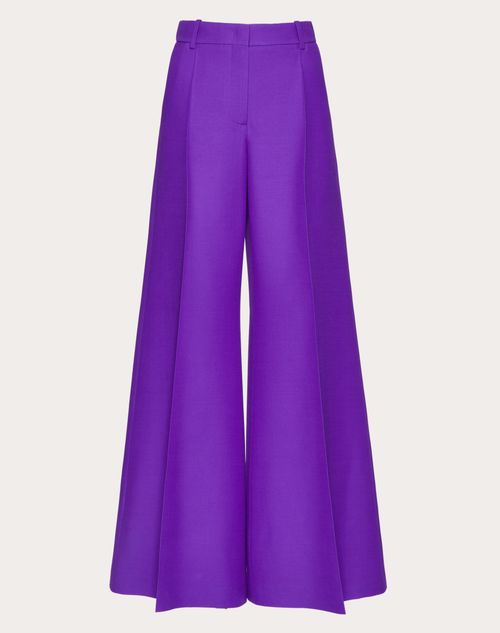 Valentino - Hose Aus Crepe Couture - Violett - Frau - Hosen & Shorts