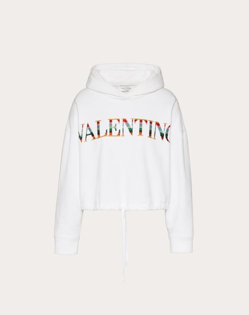 Valentino - Embroidered Jersey Sweatshirt - White/multicolor - Woman - T-shirts And Sweatshirts