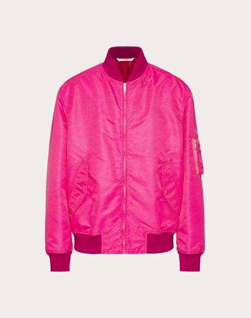 Valentino - Bomber En Nylon - Pink Pp - Homme - Blousons Et Doudounes