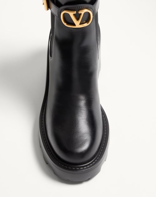 Valentino Garavani - Vlogo Signature Calfskin Beatle 90mm - Black - Woman - Boots