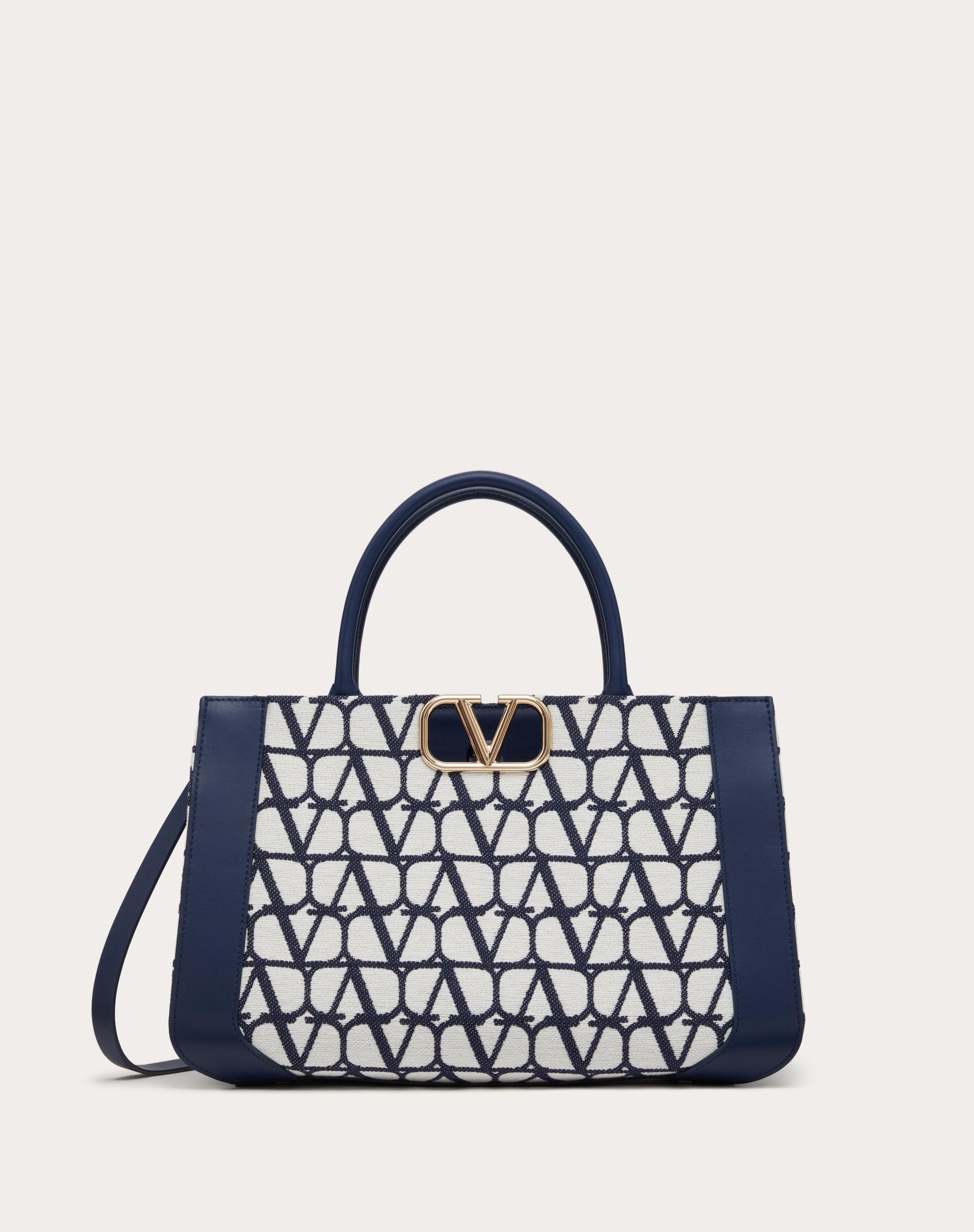 valentino.com | SAC À MAIN MOYEN VLOGO SIGNATURE EN COTON TOILE ICONOGRAPHE