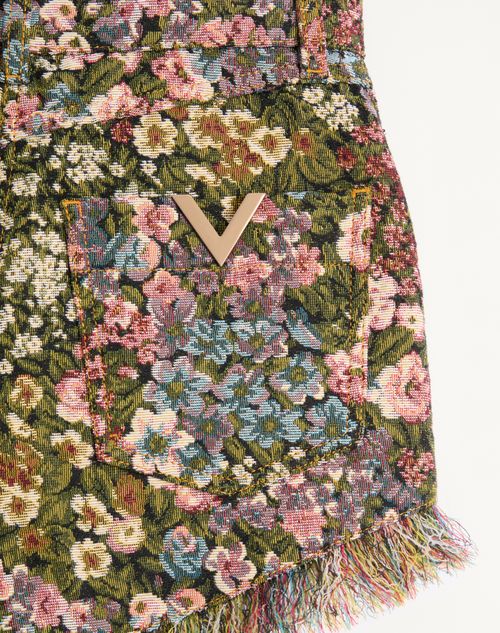 Valentino - Apres L'hiver Gobelin Shorts Fiorellini - Black/multicolour - Woman - Trousers And Shorts
