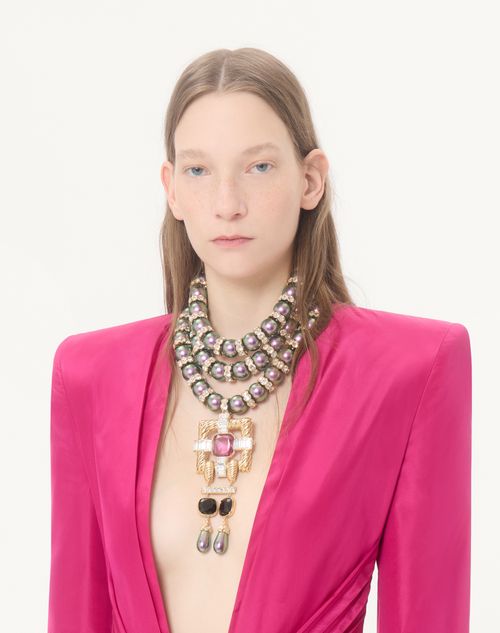 Valentino Garavani - Hypergoutte Necklace In Metal And Resin With Crystals - Gold/multicolour - Woman - Rnwy Fw26 - W (new Arrivals)