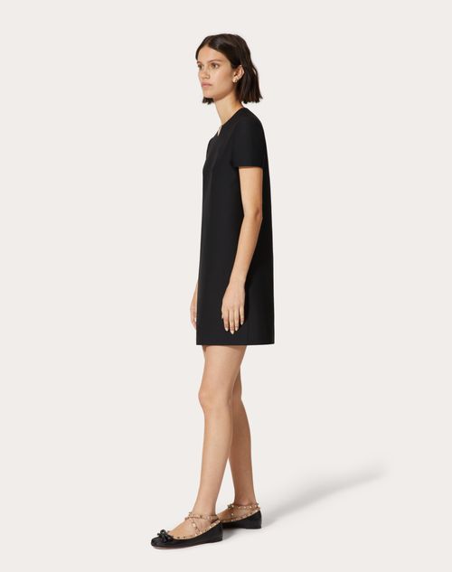 Valentino - Vestido Corto De Crepe Couture - Negro - Mujer - Vestidos