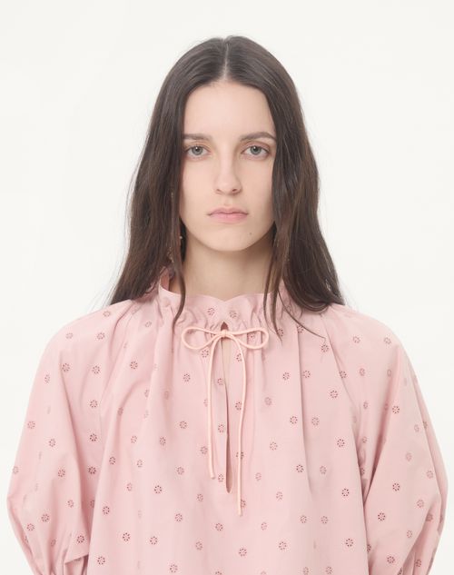 Valentino - Top In Sangallo Fleurs Ajours Margheritine - Rosa - Donna - Camicie E Top