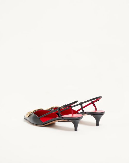 Valentino Garavani - Slingback-pumps Vlogo Signature Aus Kalbsleder Mit 40 Mm-absatz - Schwarz - Frau - Pumps Und Slingbacks