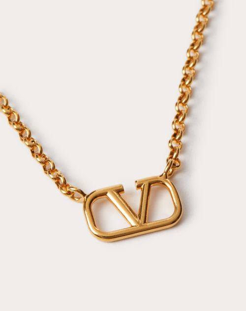 Valentino Garavani - Vlogo Signature Metal Necklace - Gold - Woman - Jewellery