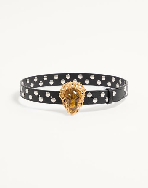 Valentino Garavani - Valentino Garavani Fortitudo Belt In Nappa 30 Mm - Black - Man - Accessories