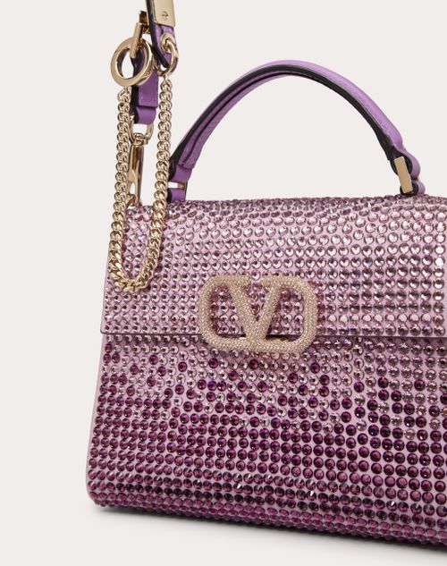 Mini Vsling Handbag With Rhinestones for Woman in Amethyst