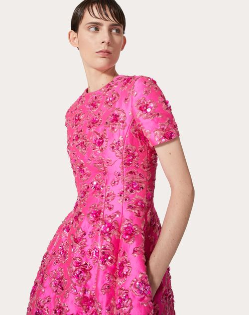 Short Jacquard Dress for Woman in Pink Pp