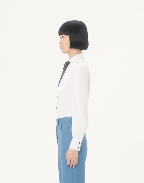 Valentino - Cotton Popeline Shirt - White - Woman - Shirts And Tops