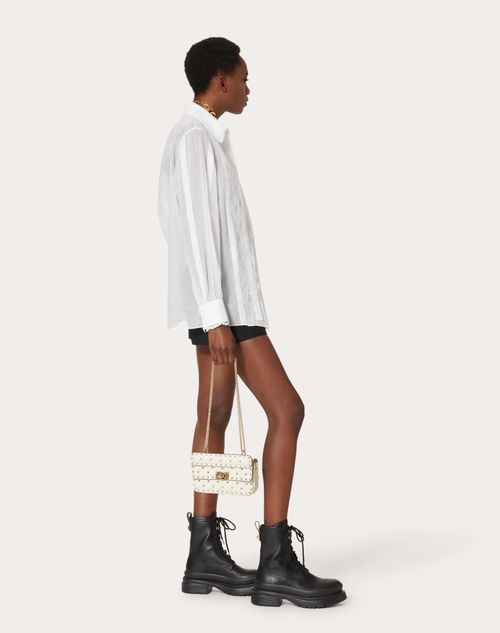 Valentino Garavani - Small Nappa Rockstud Spike Bag - Light Ivory - Woman - Shoulder Bags