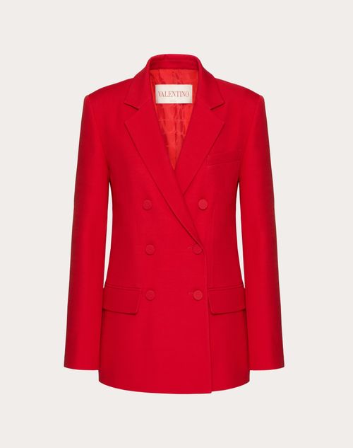 Valentino - Blazer In Crepe Couture - Rosso - Donna - Giacche E Caban