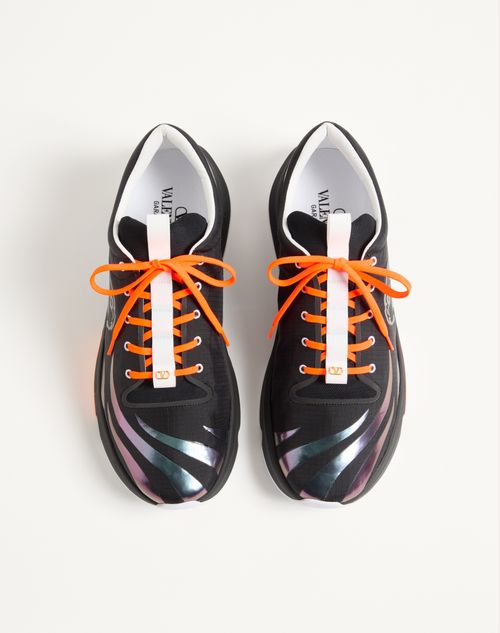 Valentino Garavani - Panther Blaze Low-top Trainer In Ripstop Fabric - Black - Man - Trainers