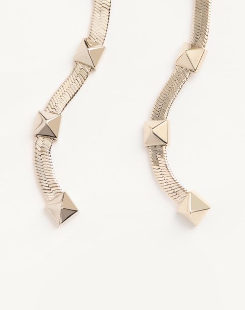 Valentino Garavani - Valentino Rockstud Metal Drop Earrings - Platinum - Woman - Jewelry