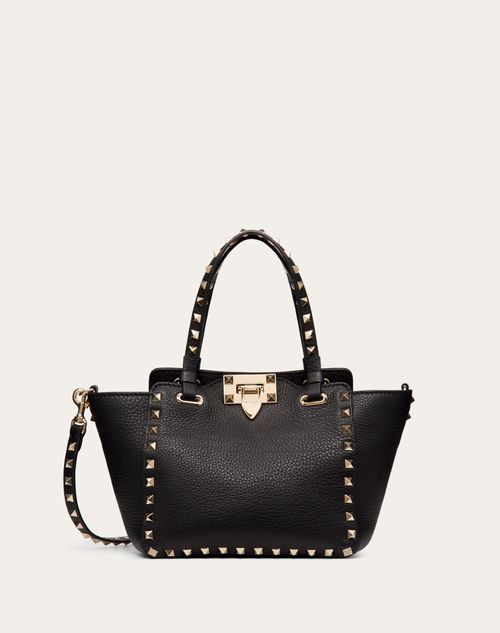 Valentino Garavani - Mini Rockstud Grainy Calfskin Bag - Black - Woman - Bags