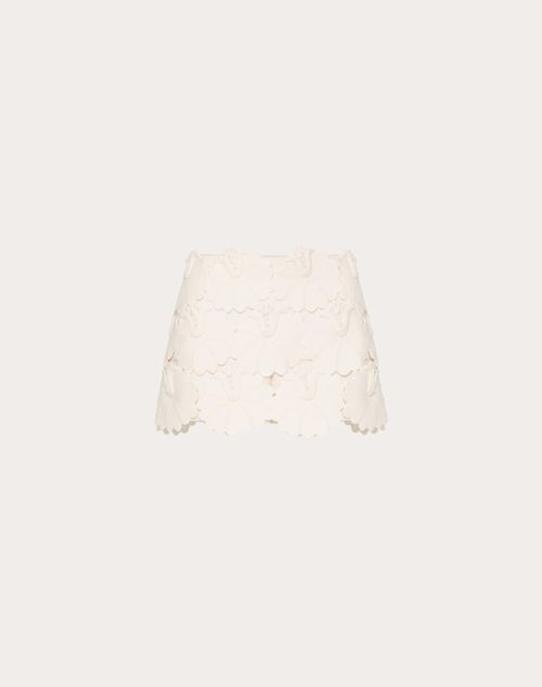 Valentino - Jupe-short Brodée En Crêpe Couture - Ivoire - Femme - Jupes