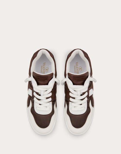 One Stud Xl Low-top Trainer In Calfskin And Shiny Nylon for One Stud Xl Low-top Trainer In Calfskin And Shiny Nylon for