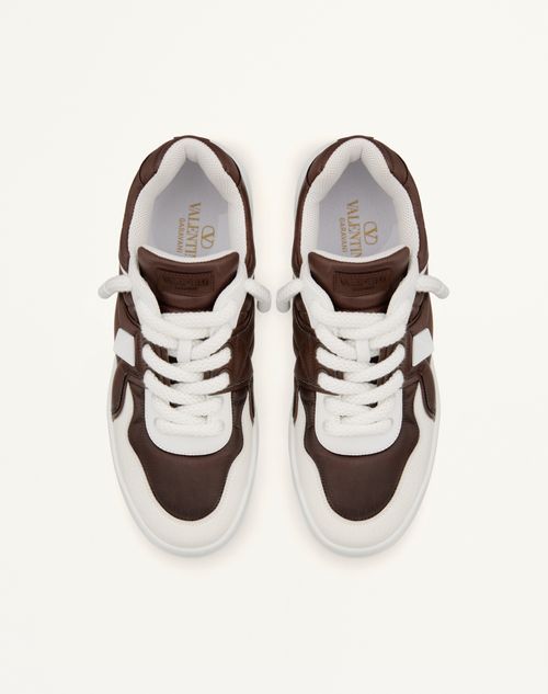 Valentino Garavani - One Stud Xl Low-top Trainer In Calfskin And Shiny Nylon - White/fondant - Man - Man Shoes Private Promotions