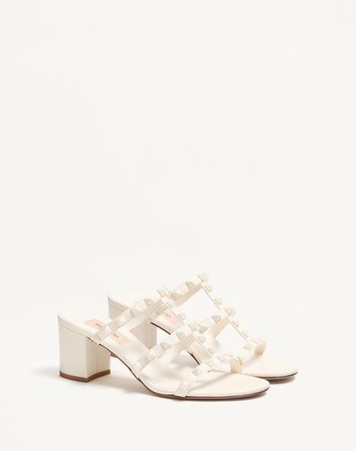 Valentino Garavani - Rockstud Slider Sandal In Calfskin With Tone-on-tone Studs 60mm - Ivory - Woman - Sandals