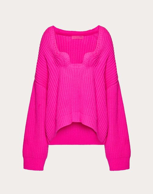 Valentino - Maglione In Lana - Pink Pp - Donna - Shelve - Pap Pink Pp