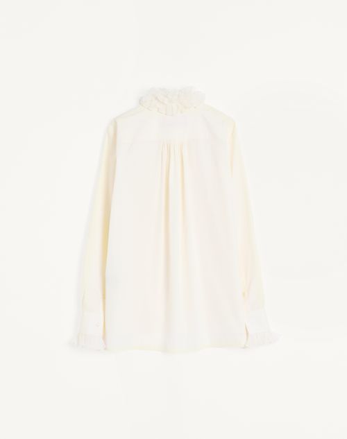 Valentino - Cotton Shirt With Plastron And Ruffles - Ivory - Man - Man Ready To Wear Private Promotions