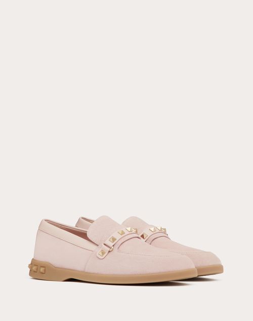 Valentino Garavani - Mocassins Leisure Flows En Croûte De Cuir - Rose Quartz - Femme - Shelf - W Shoes - Loafers