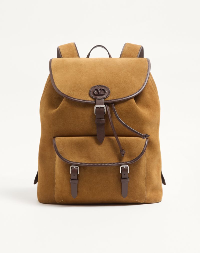 Sac À Dos Antibes Daim Havana Beige — Valentino