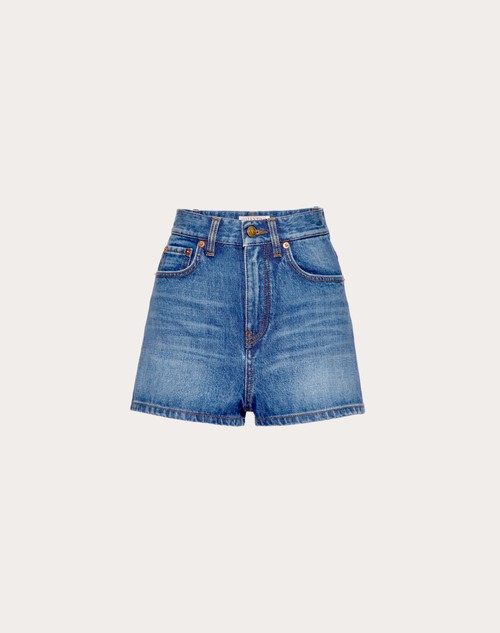 Valentino logo plaque drawstring shorts - Blue