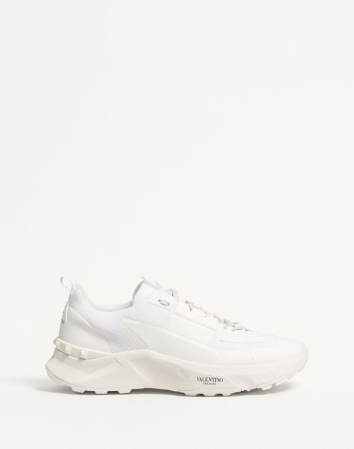 Valentino Garavani - True Act Low Top Sneaker In Mesh And Rubberized Fabric - White - Man - Man