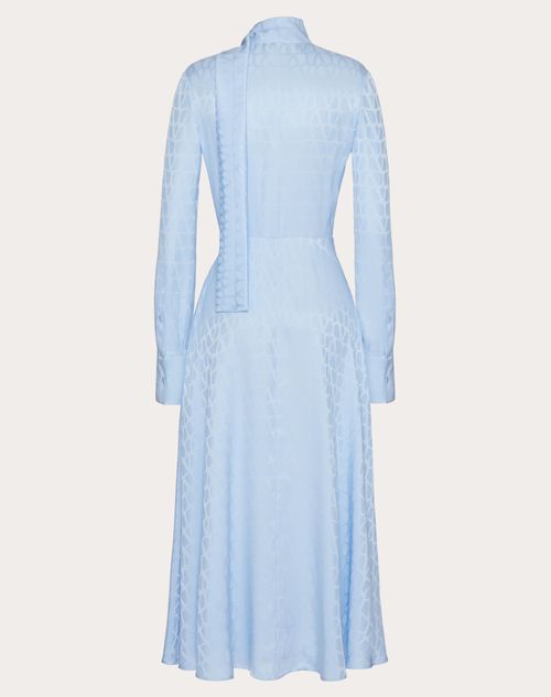 Valentino - Midi Dress In Toile Iconographe Jacquard Silk - Iris Liliac - Woman - Dresses