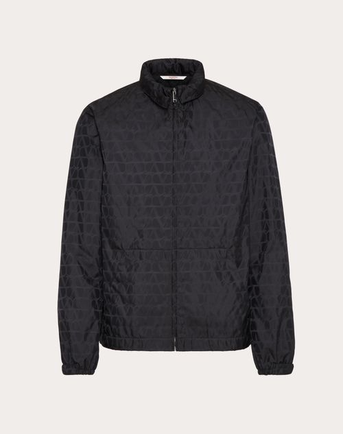 Valentino - Nylon Windbreaker With Toile Iconographe Pattern - Navy - Man - Apparel