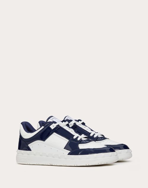 Valentino Garavani - Freedots Low Top Sneaker In Patent Leather - Blue/white - Man - Gifts For Him