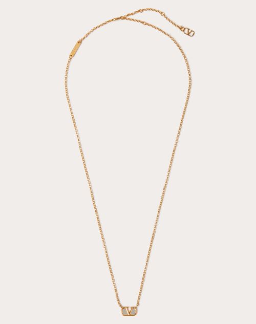 Valentino Garavani - Vlogo Signature Metal Necklace - Gold - Man - Man Bags & Accessories Sale