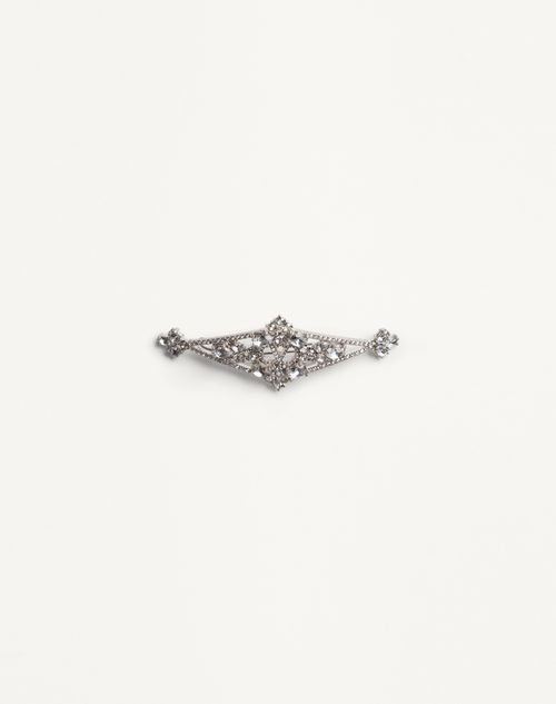 Valentino Garavani - Rêve Radieux Hairclip In Metal And Swarovski® Crystals - Palladium - Woman - Hair Accessories