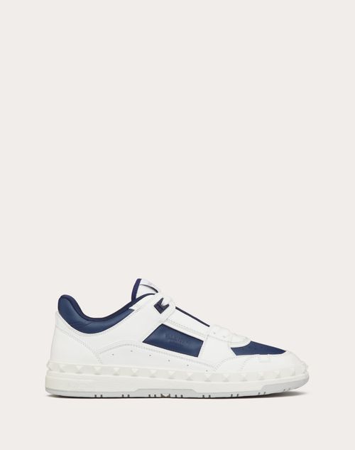 Valentino Garavani - Freedots Low-top Sneaker Aus Kalbsleder - Blau/weiß - Mann - Sneaker