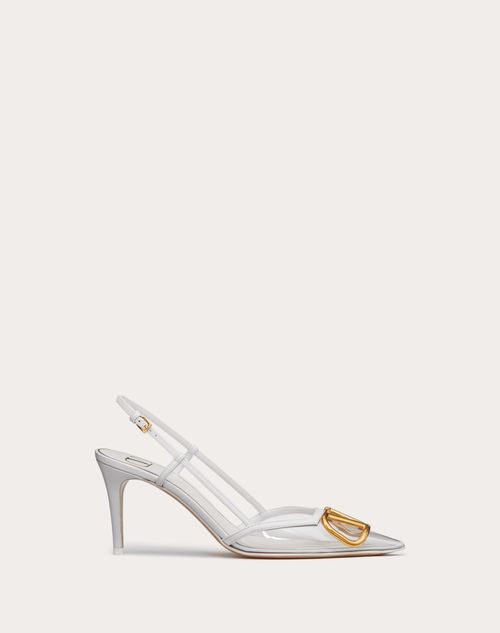 Valentino Garavani - Vlogo Signature Slingback Pump In Transparent Polymer Material 80mm - Optical White/transparent - Woman - Gifts For Her