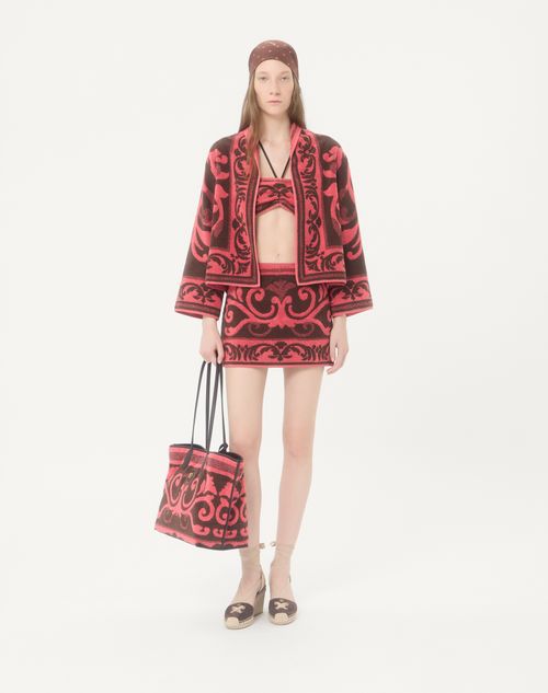 Valentino - Terry Cloth Jacket - Chocolate/coral - Woman - Jackets And Blazers