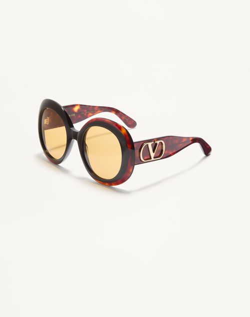 Valentino - Dramatic Round 1960s Acetate Eyewear - Havana Beige - Woman - Eyewear