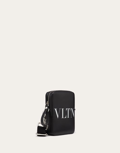 VALENTINO GARAVANI Small Logo-Print Leather Messenger Bag for Men