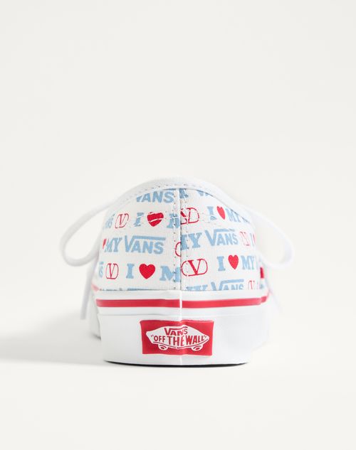 Valentino Garavani - Valentino Garavani And Vans Low-top Trainer In Valentino Vans Love Print Fabric - White/rouge Pur/sky Blue - Woman - Sneakers