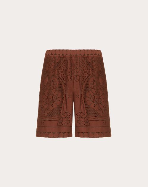 Valentino - Guipure Lace Bermuda Shorts - Brown - Man - Man Ready To Wear Sale