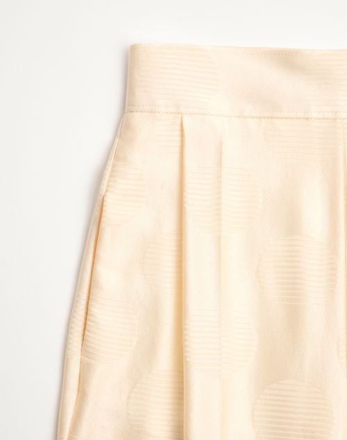 Valentino - Pantalon Rayé À Pois En Jacquard Plus De Pois - Ivoire - Femme - Shorts Et Pantalons
