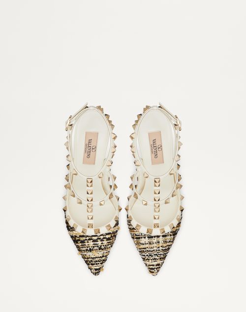 セール☆Valentino☆ロックスタッズ ツイードストラップパンプス ロックスタッズ ツイード ストラップパンプス 100mm for