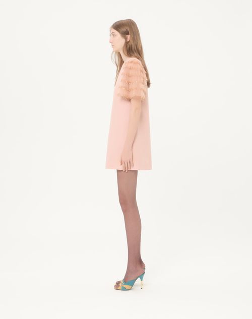Valentino - Valentino Short Dress In Embroidered Crepe Couture - Vintage Rose - Woman - Dresses
