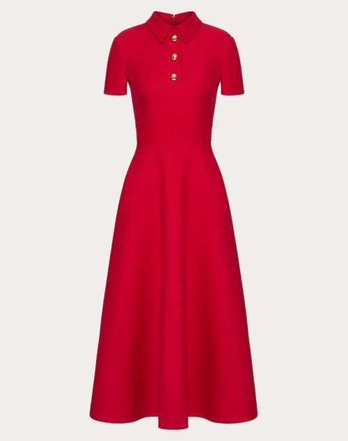 Valentino - Abito Midi In Crepe Couture - Rosso - Donna - Abiti