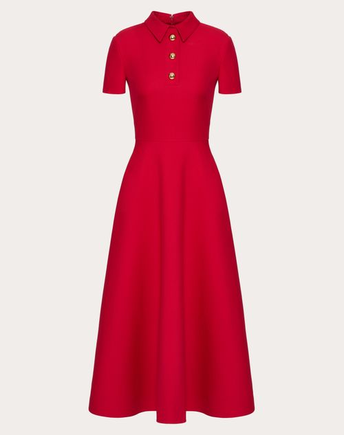 Valentino - Robe Mi-longue En Crêpe Couture - Rouge - Femme - Prêt-à-porter