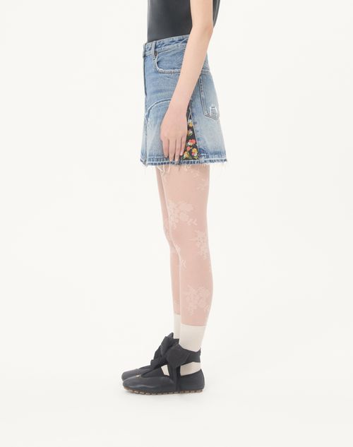 Valentino - Short Denim Skirt - Blue - Woman - Denim